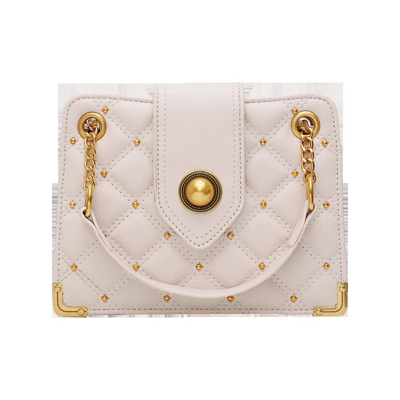 Women's PU ringer chain shoulder bag in tea green, compact 20x15x8cm size, adjustable chain strap