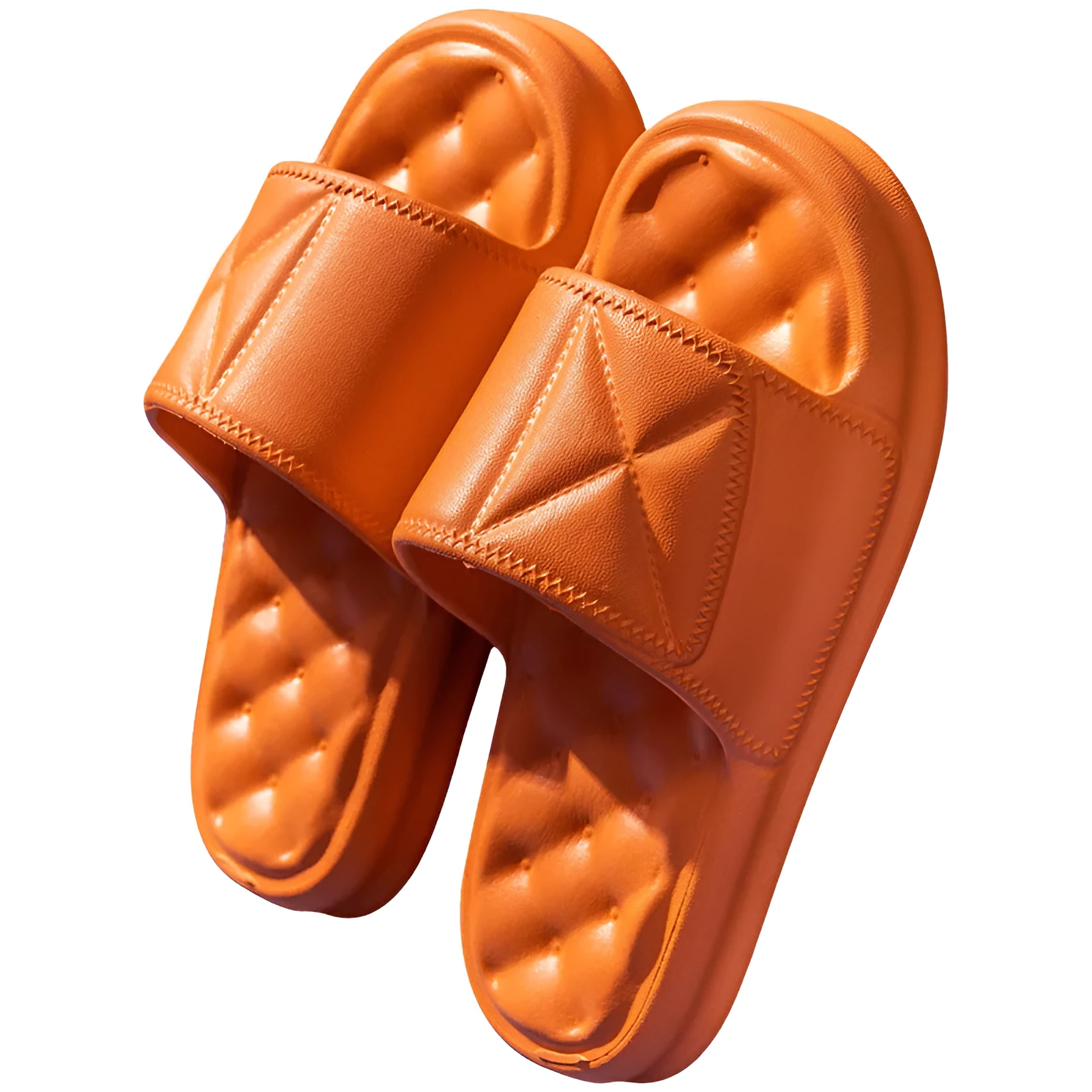 Pair of thick-sole EVA bathroom sandals in a chosen colour, showing soft upper and substantial non-slip base.