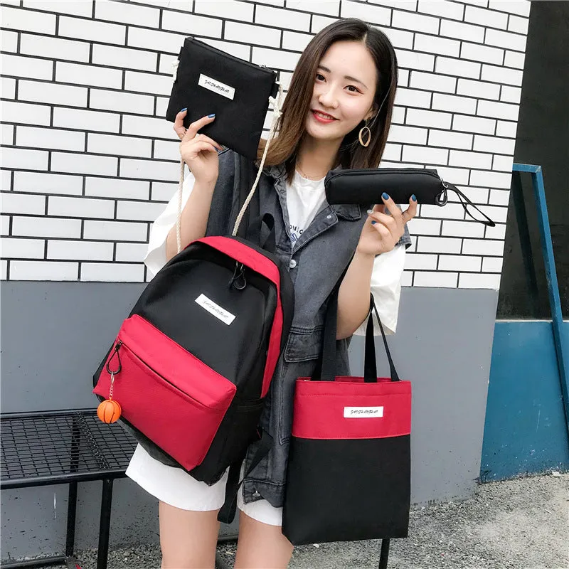 Medium canvas backpack for women, square vertical section, air cushion strap, available in black