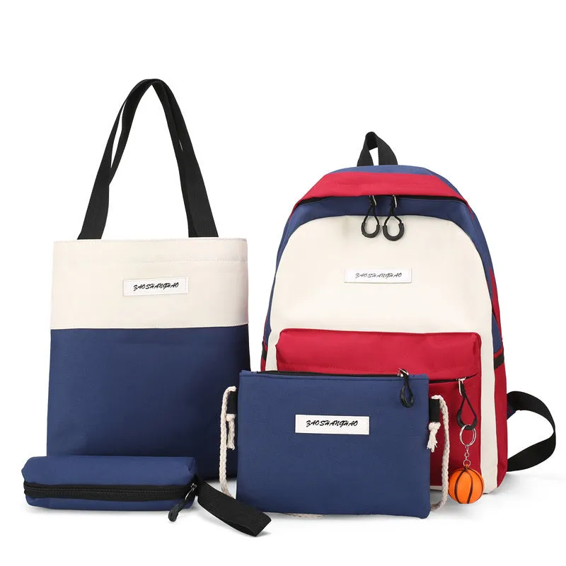 Medium canvas backpack for women, square vertical section, air cushion strap, available in black