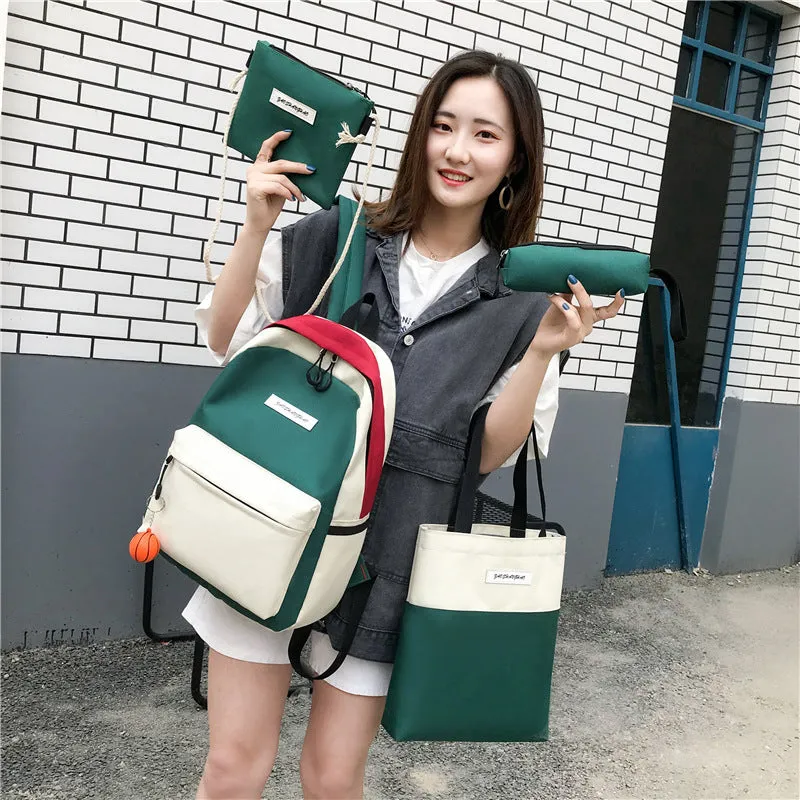 Medium canvas backpack for women, square vertical section, air cushion strap, available in black