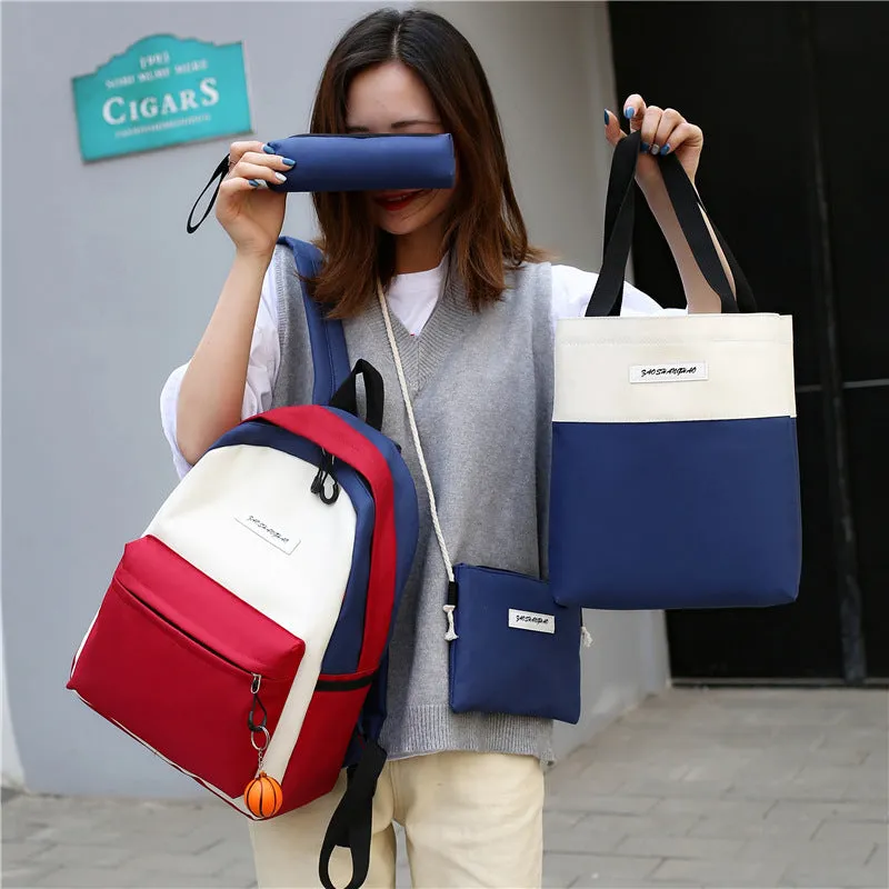 Medium canvas backpack for women, square vertical section, air cushion strap, available in black