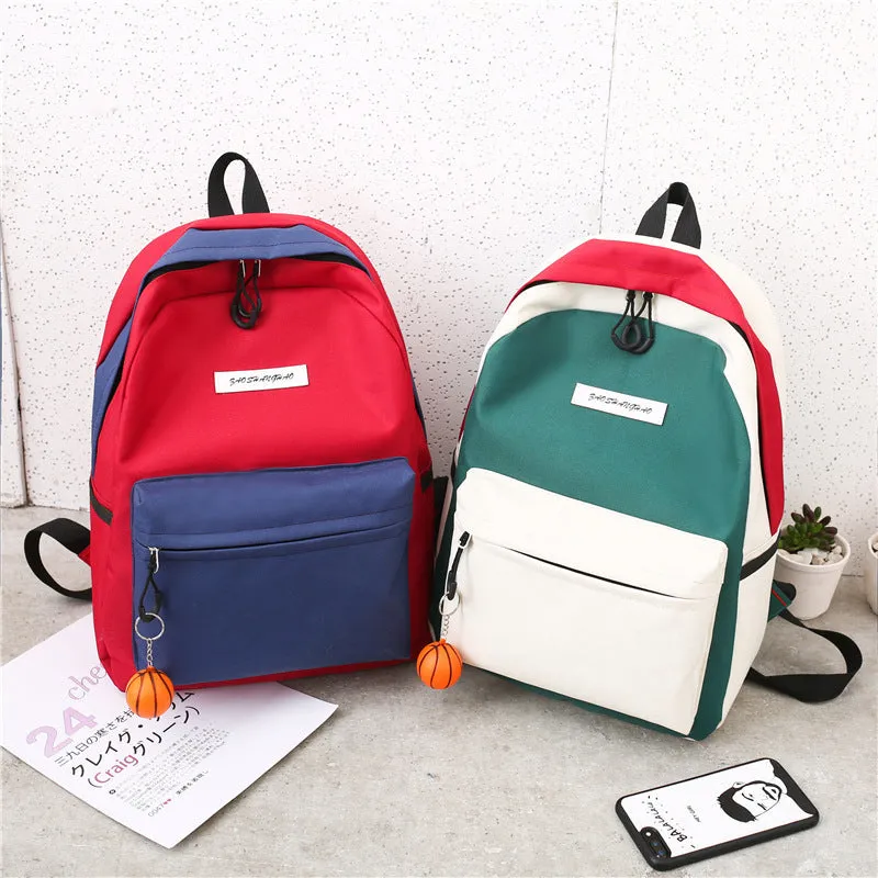 Medium canvas backpack for women, square vertical section, air cushion strap, available in black
