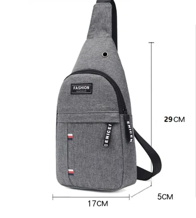 Outdoor mountaineering cycling shoulder messenger bag in Oxford cloth, dark blue, with single strap and letter motif