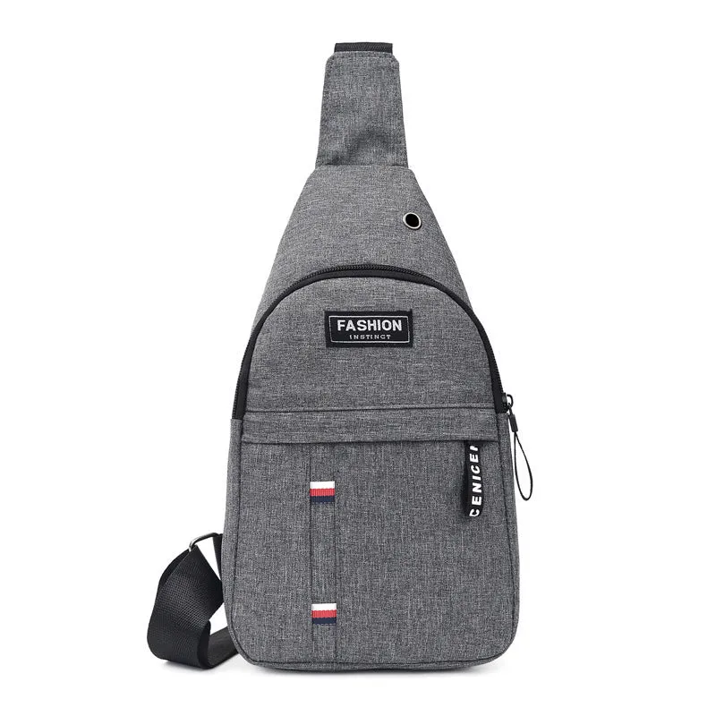 Outdoor mountaineering cycling shoulder messenger bag in Oxford cloth, dark blue, with single strap and letter motif