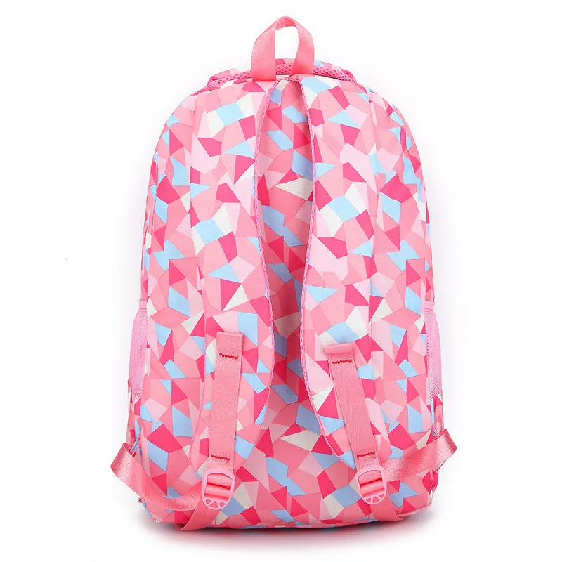Han edition college wind double shoulder schoolbag for children ages 8-12 in pink with nurse ridges design