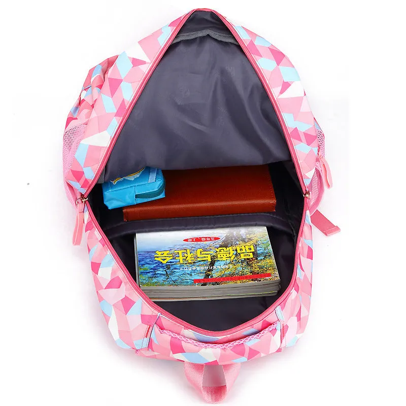 Han edition college wind double shoulder schoolbag for children ages 8-12 in pink with nurse ridges design