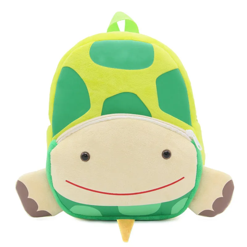 Cute Zoo plush animal turtle children's schoolbag backpack with double shoulder straps and soft handle