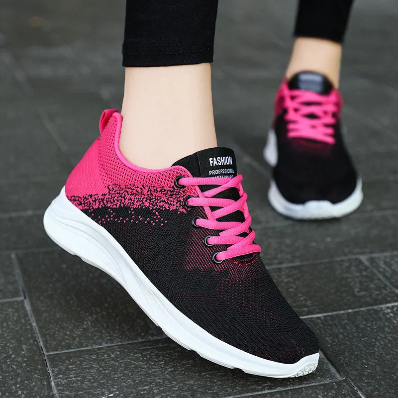 Spring Sole women's casual sports shoes in grey with mesh upper and white PVC sole on a light background