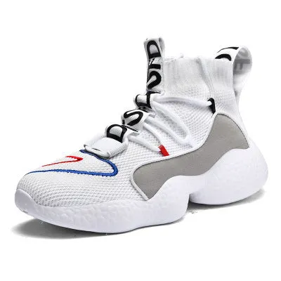 SPLASH mens hi-top winter sneakers with air mesh upper and plush lining in black colour option