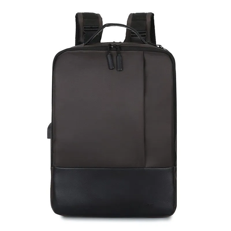 Medium waterproof nylon backpack in brown with zipper closure and soft surface finish for men and women