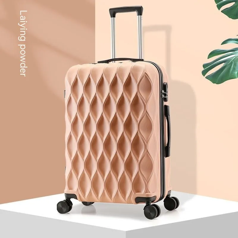 20 inch carbon fiber password luggage small trolley case in black with universal wheels
