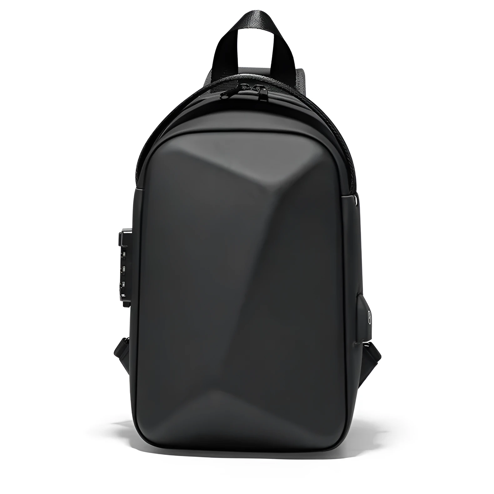 Men's black crossbody bag with waterproof anti-theft design fits 10.2-inch iPad and USB charging port