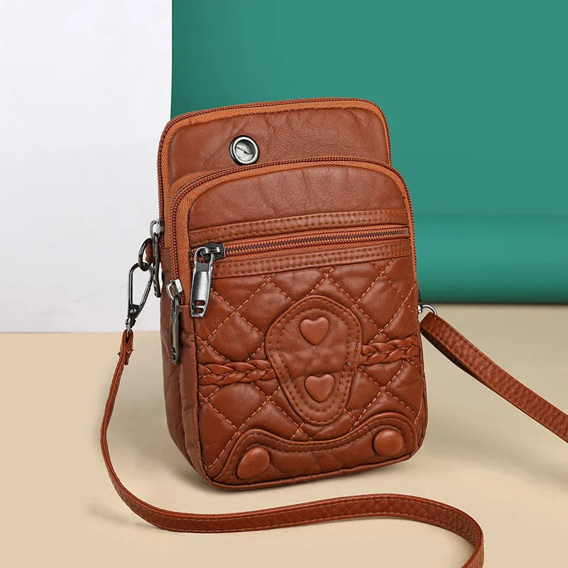 Women's PU leather strapped shoulder bag in vertical square shape, solid colour, with zipper closure and internal pockets