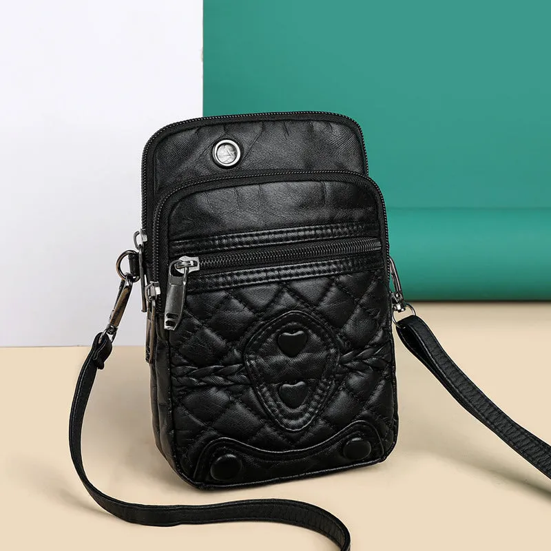 Women's PU leather strapped shoulder bag in vertical square shape, solid colour, with zipper closure and internal pockets