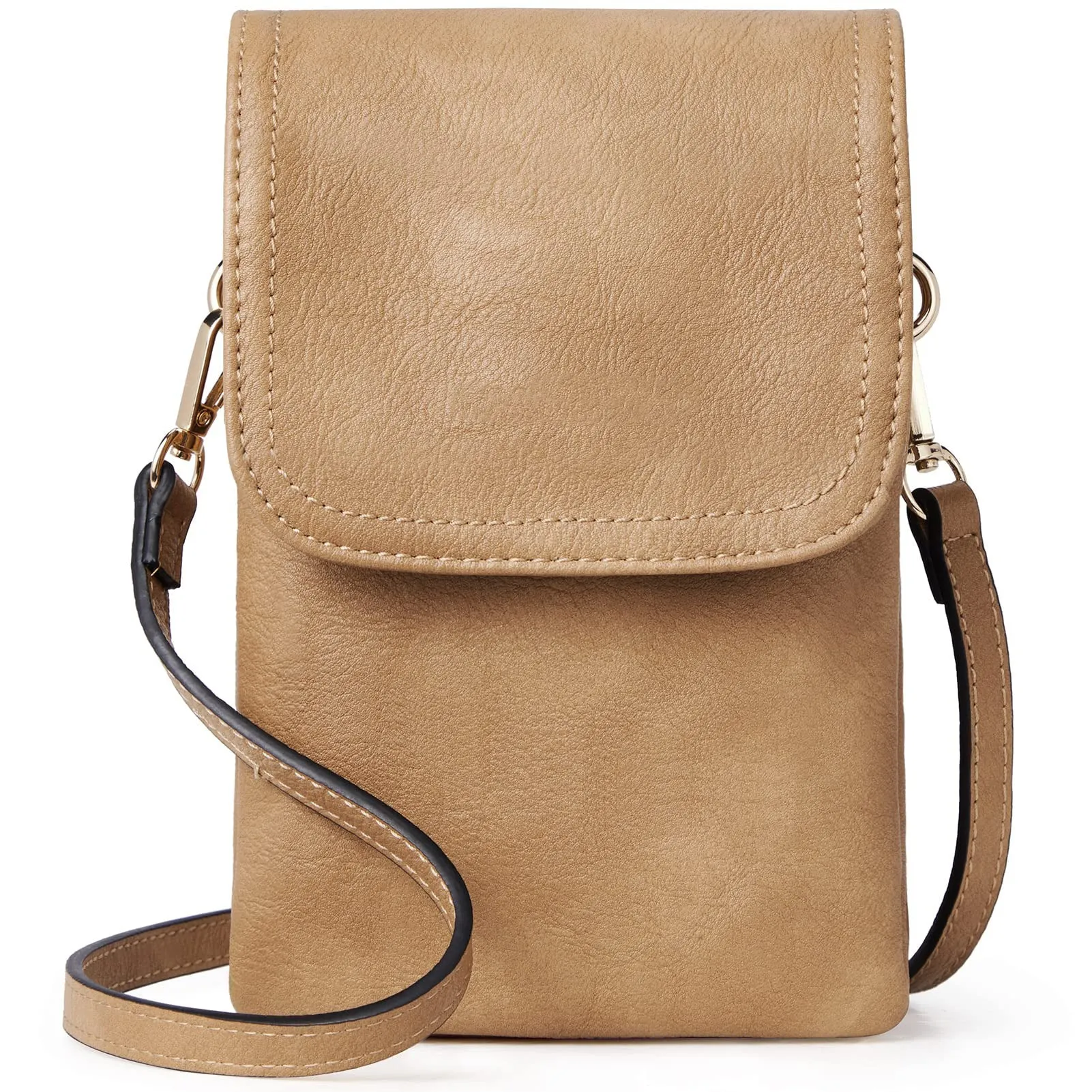 Men's PU leather square vertical messenger bag in brown with sandwich pocket and adjustable strap
