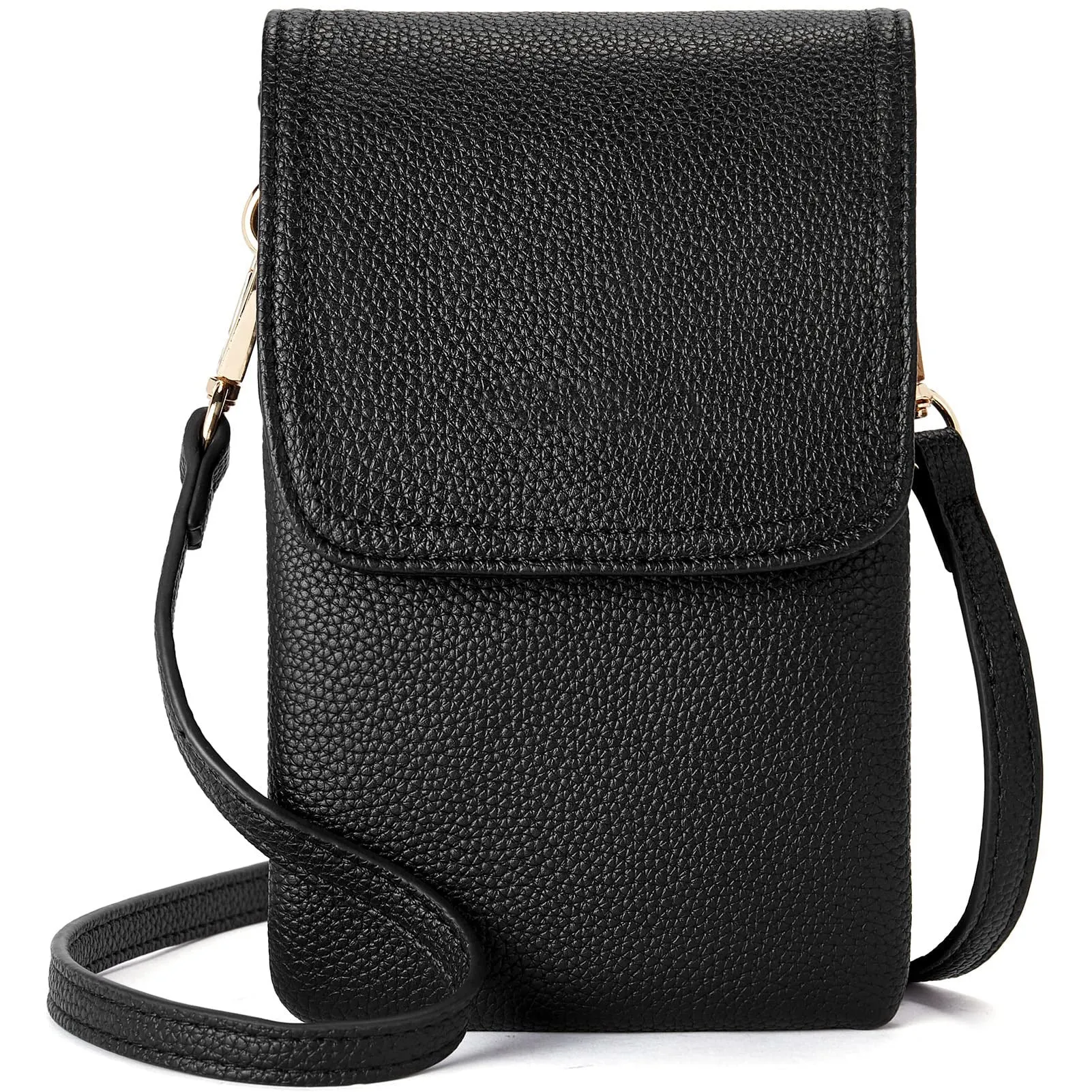 Men's PU leather square vertical messenger bag in brown with sandwich pocket and adjustable strap