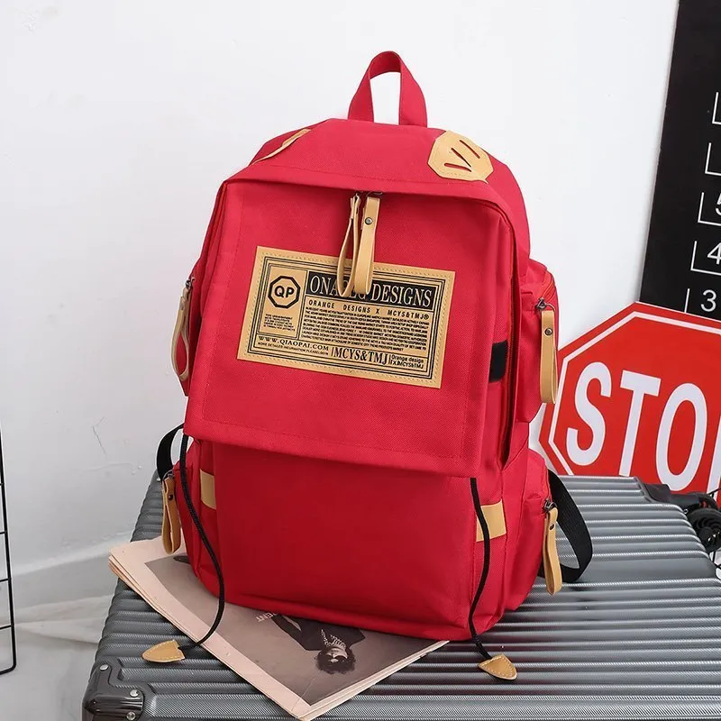 Ins fashion multi-pocket large capacity backpack in waterproof oxford cloth, available in several colours