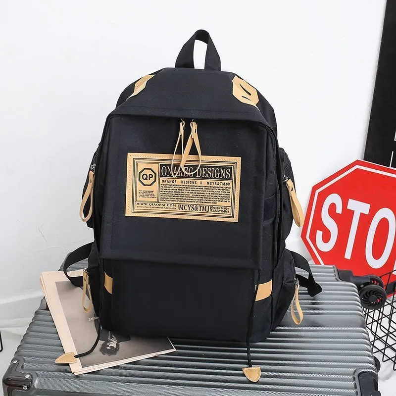 Ins fashion multi-pocket large capacity backpack in waterproof oxford cloth, available in several colours