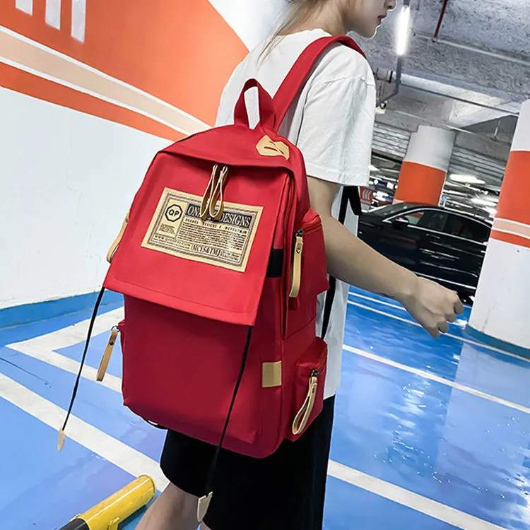 Ins fashion multi-pocket large capacity backpack in waterproof oxford cloth, available in several colours