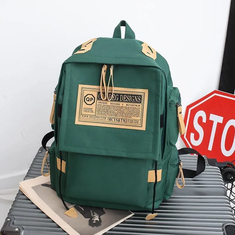 Ins fashion multi-pocket large capacity backpack in waterproof oxford cloth, available in several colours