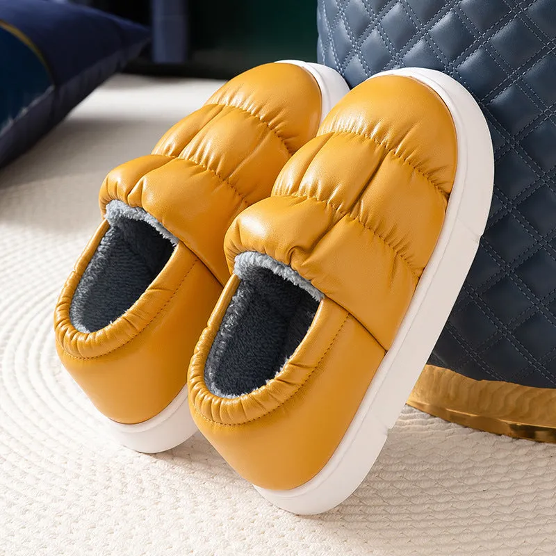 Women's soft waterproof non-slip home slippers, artificial PU upper, EVA sole, baotou style, multiple colours