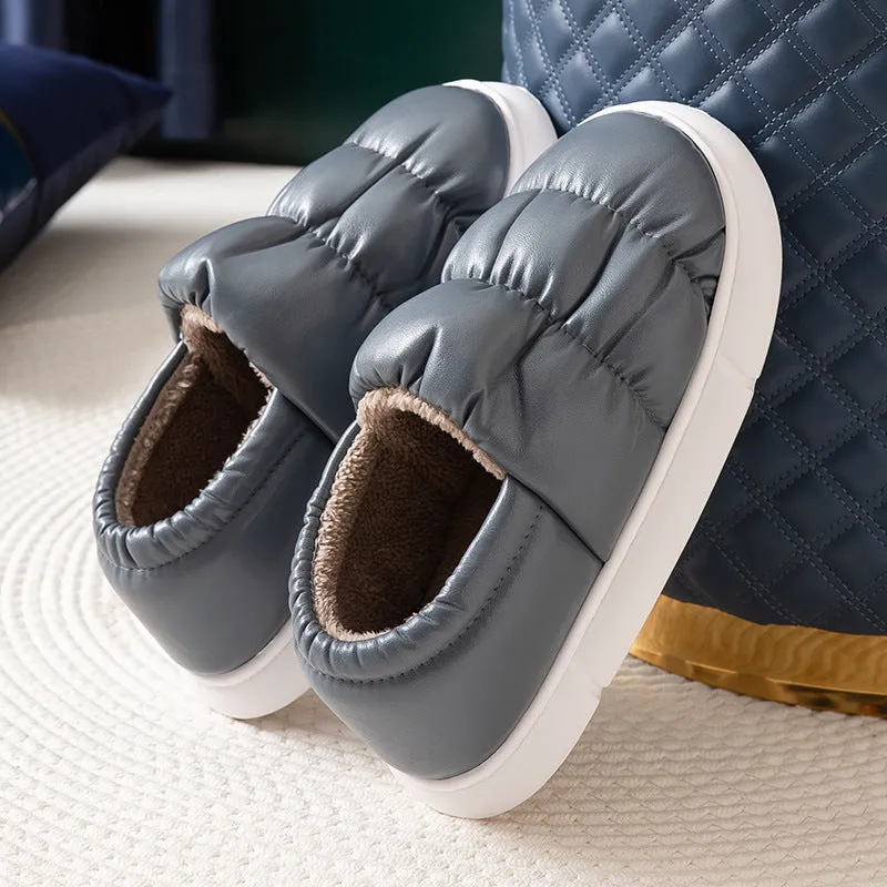 Women's soft waterproof non-slip home slippers, artificial PU upper, EVA sole, baotou style, multiple colours