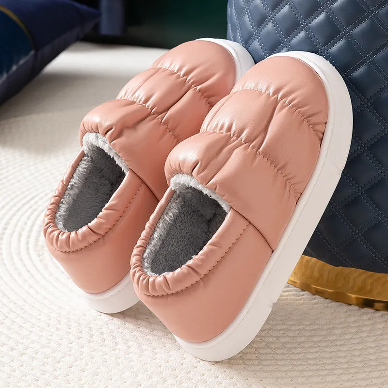 Women's soft waterproof non-slip home slippers, artificial PU upper, EVA sole, baotou style, multiple colours