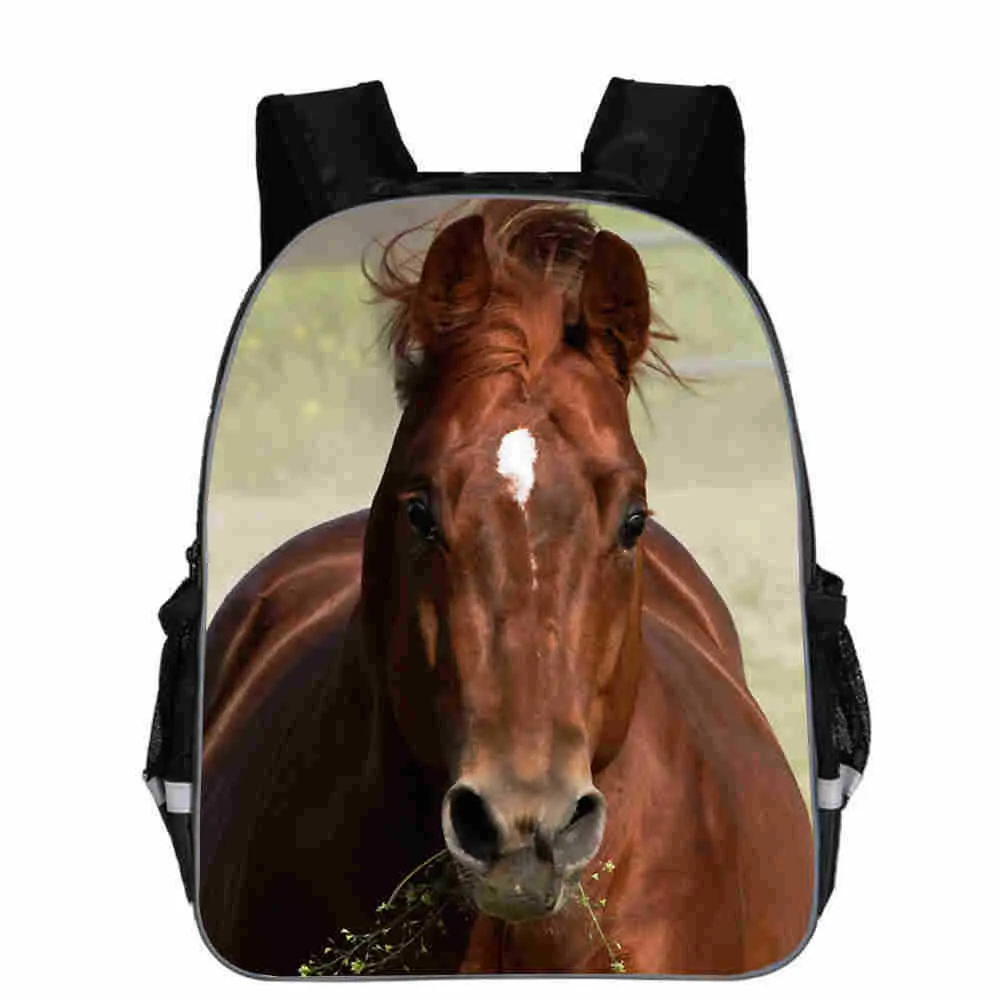 Cartoon horse animal head lightening backpack in multiple colours and sizes from 11 to 18 inches
