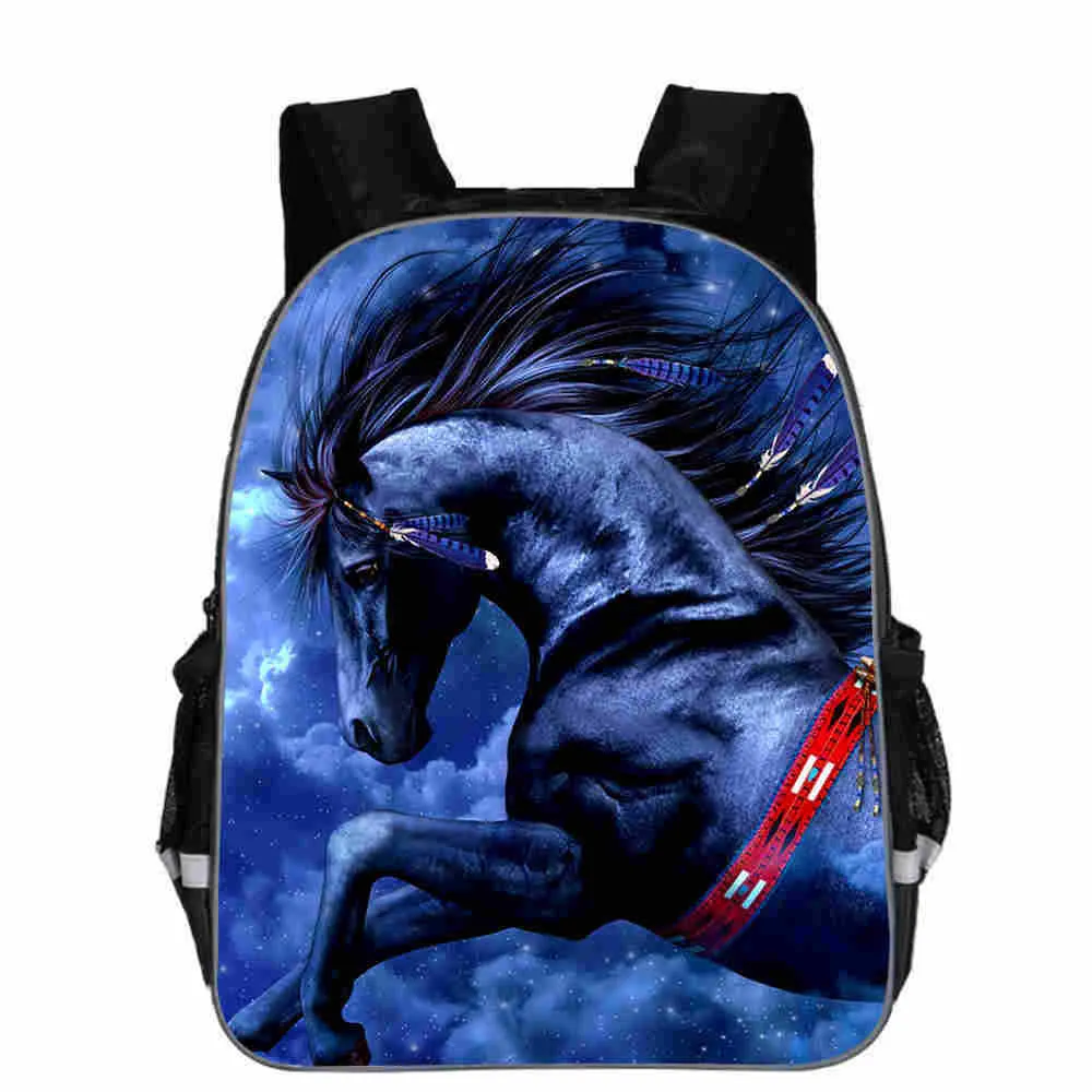 Cartoon horse animal head lightening backpack in multiple colours and sizes from 11 to 18 inches