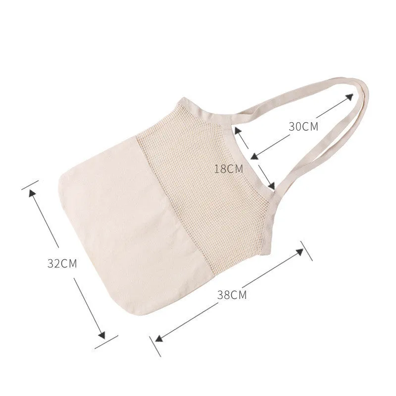White cotton shopping bag handbag style with long handle dimensions 30cm height 38cm width 32cm