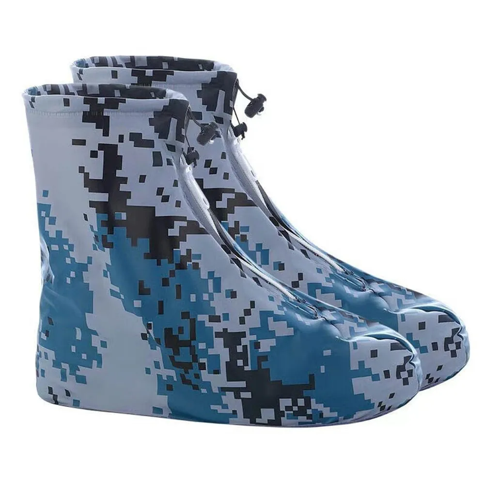 PVC waterproof shoe covers for men and women non-slip adult, transparent dot white, multiple sizes available