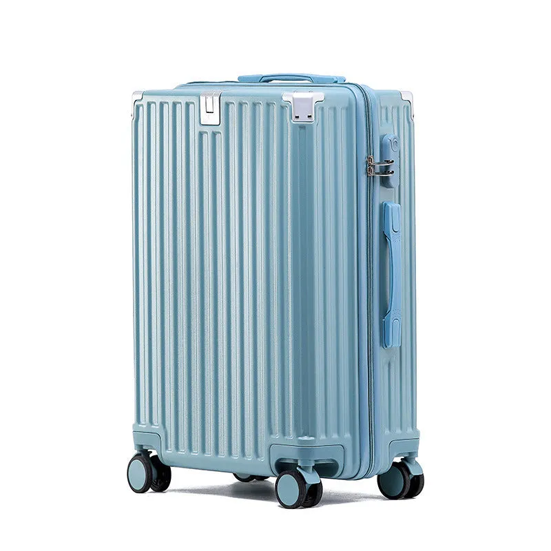 Hard-shell aluminium frame suitcase in ABS PC with universal wheels and USB port in avocado green colour.