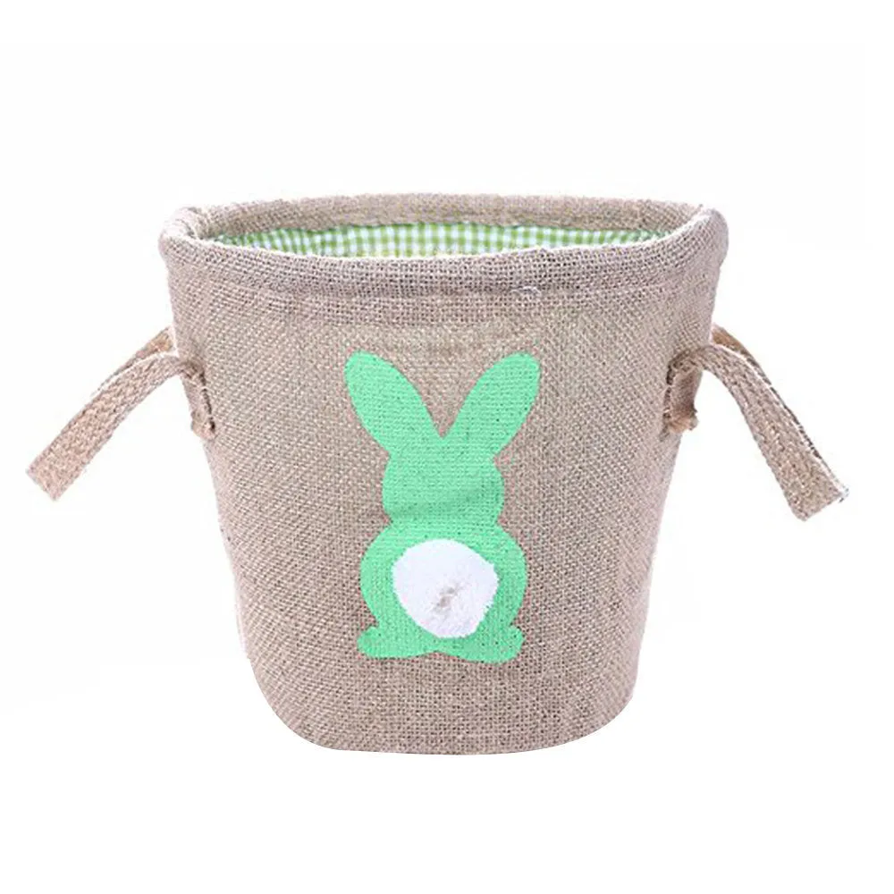 Jute tote bag Easter basket double handle 23x23cm decorative carry bag