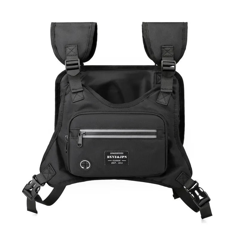 Men's waterproof nylon backpack in mesh style with zipper change bag and phone pocket for outdoor sports