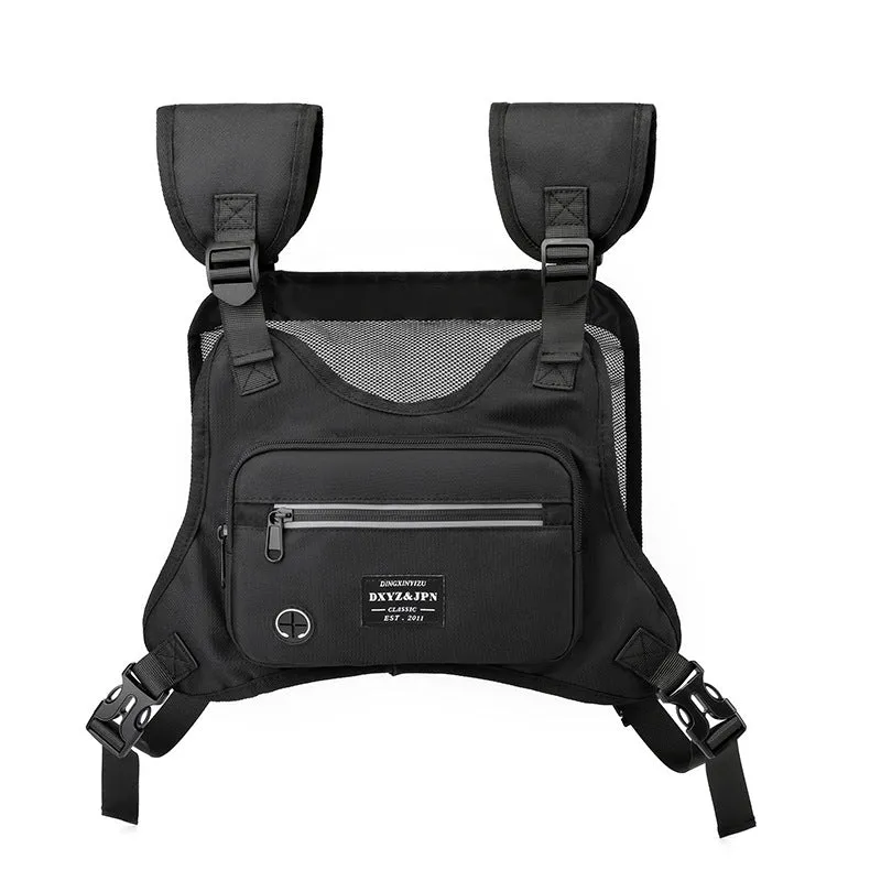 Men's waterproof nylon backpack in mesh style with zipper change bag and phone pocket for outdoor sports