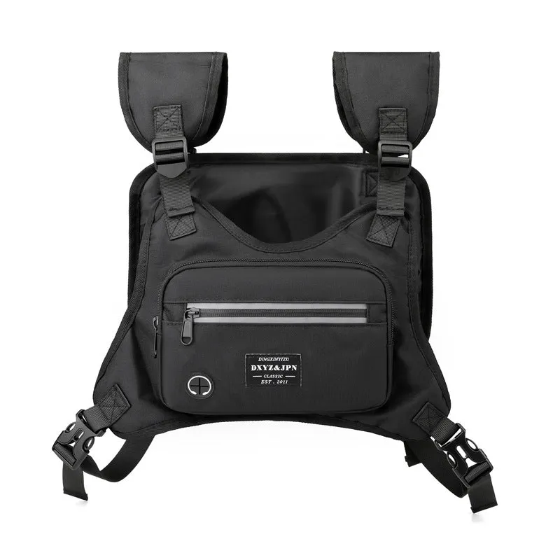 Men's waterproof nylon backpack in mesh style with zipper change bag and phone pocket for outdoor sports