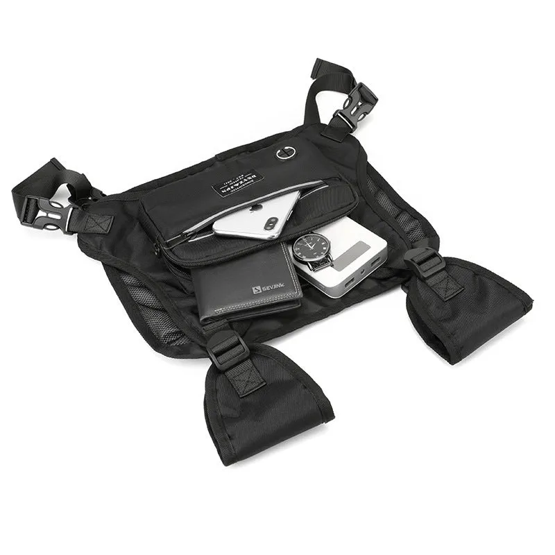Men's waterproof nylon backpack in mesh style with zipper change bag and phone pocket for outdoor sports