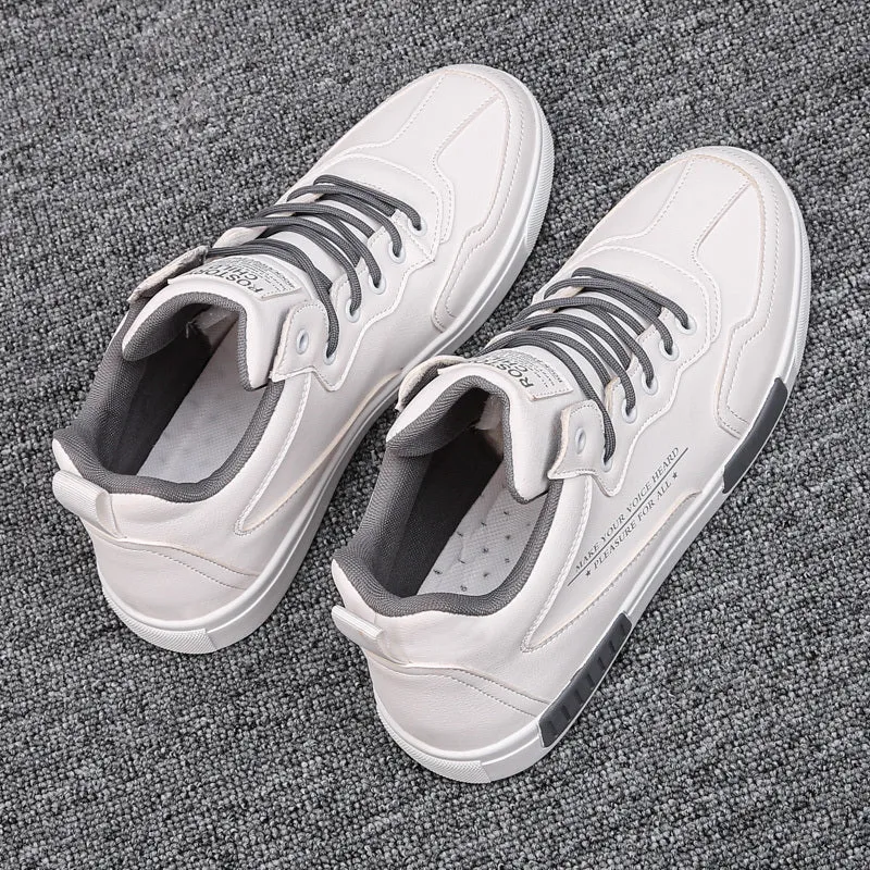 High-top synthetic leather panel shoes with tassel detail, lace-up closure, black beige colour, side view