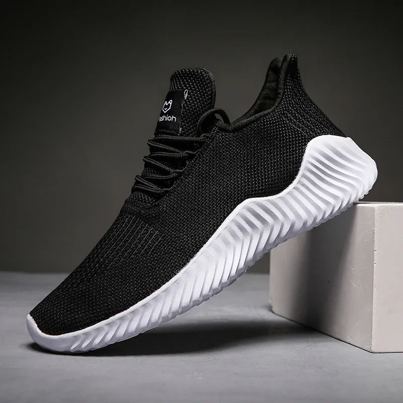 Living Passion Runners low top air cushion running shoes in black with net layer cloth upper