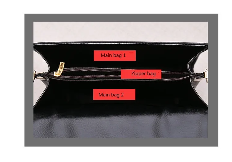 Fashion woman handbag in soft PU with shoulder strap, side view showing polyester lining