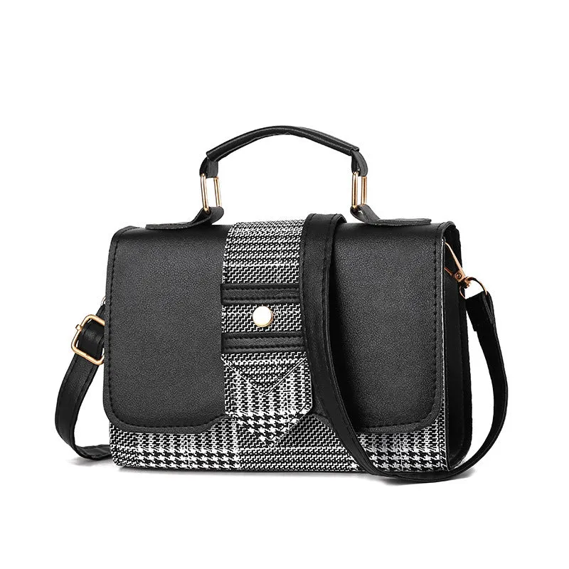 Fashion woman handbag in soft PU with shoulder strap, side view showing polyester lining