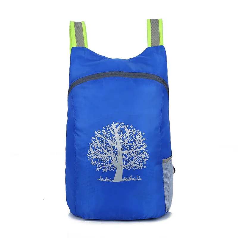 Children's folding polyester backpack in bionic camouflage pattern with adjustable straps, 40x28x13 cm