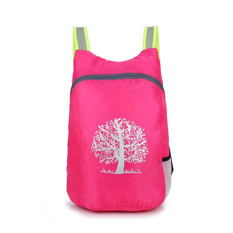 Children's folding polyester backpack in bionic camouflage pattern with adjustable straps, 40x28x13 cm
