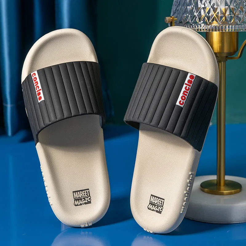 Men's PVC sandals for bathroom and outdoor use, plain style, available in multiple colours including grey and blue