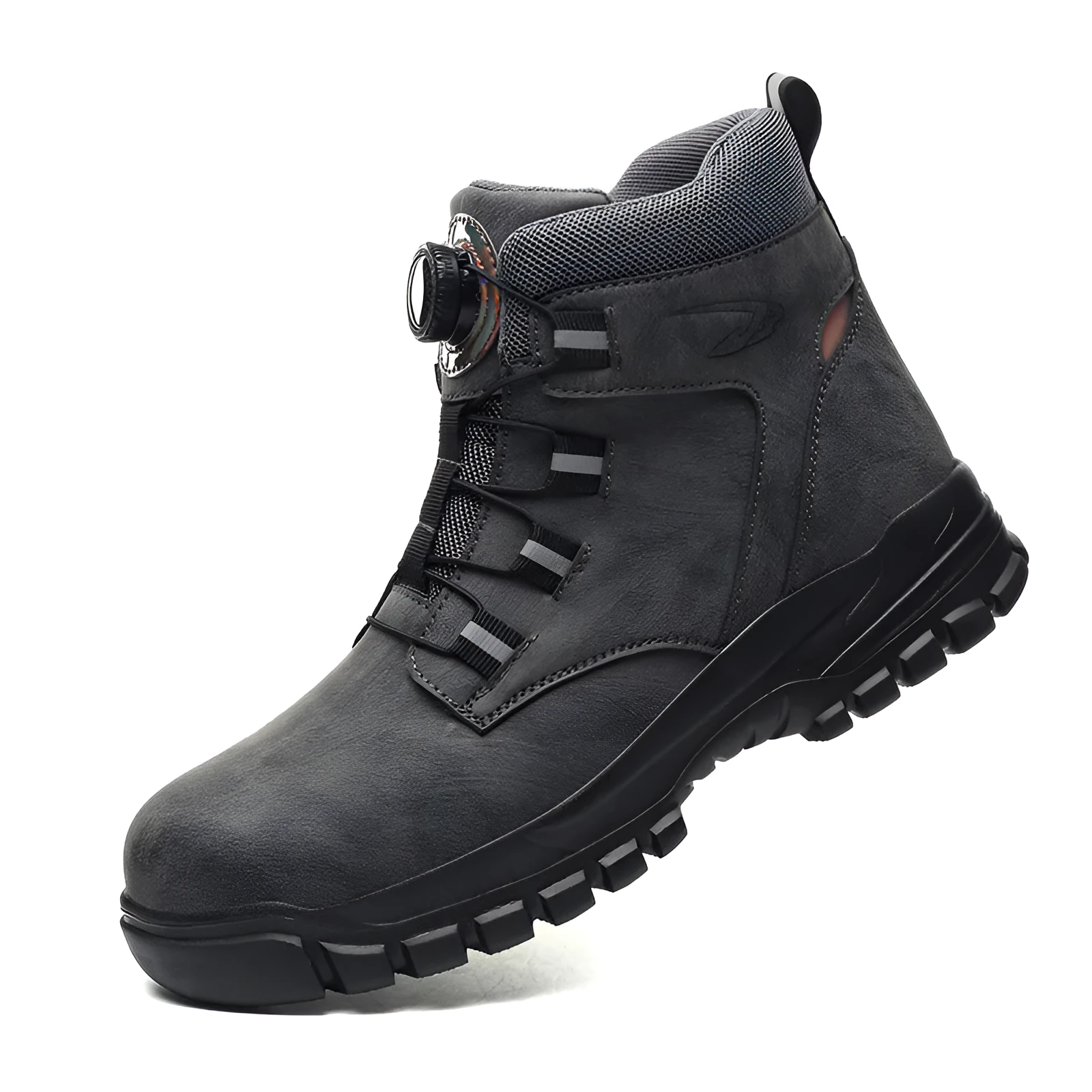 Lightweight labour protection shoes with leather upper and rubber sole in multiple colour options