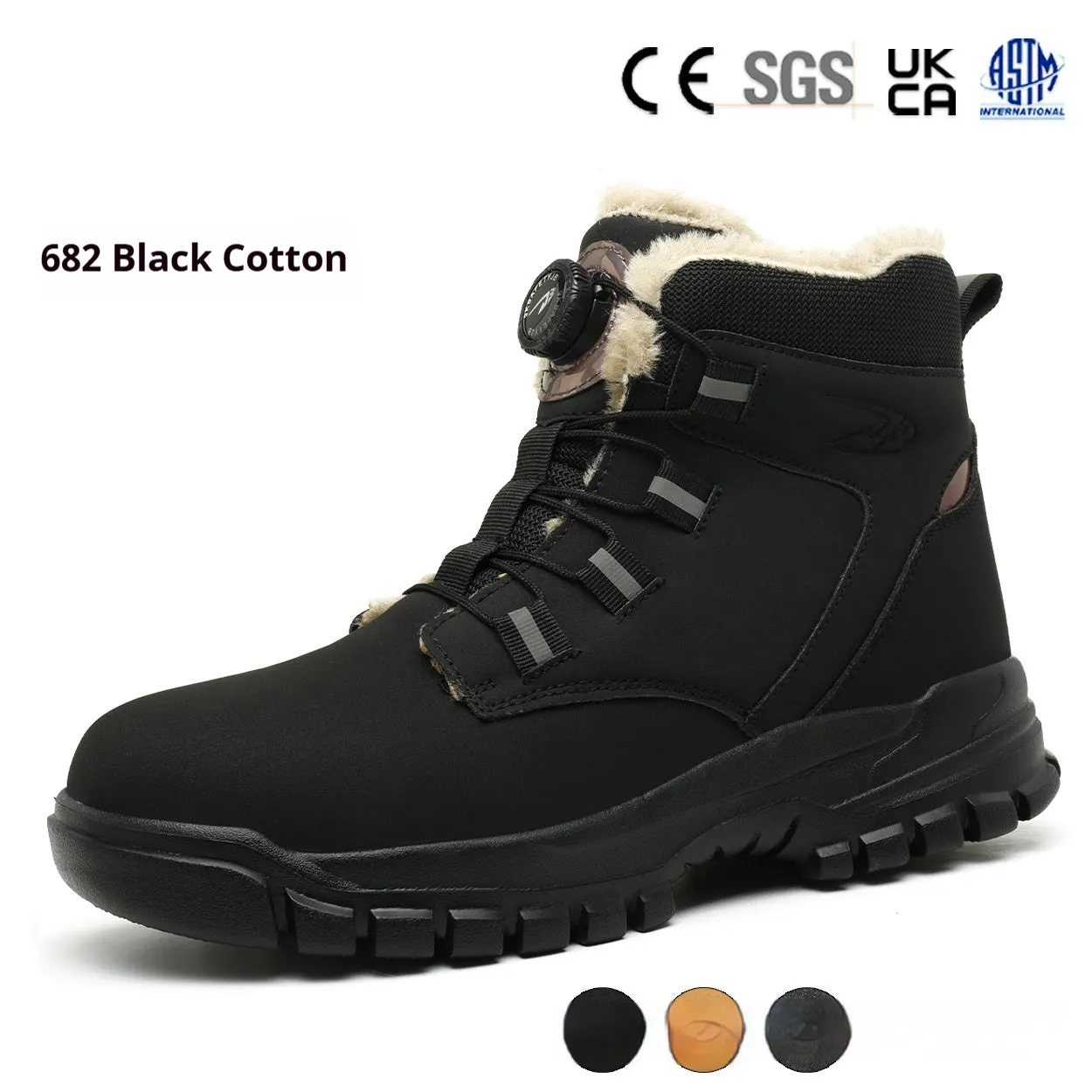 Lightweight labour protection shoes with leather upper and rubber sole in multiple colour options