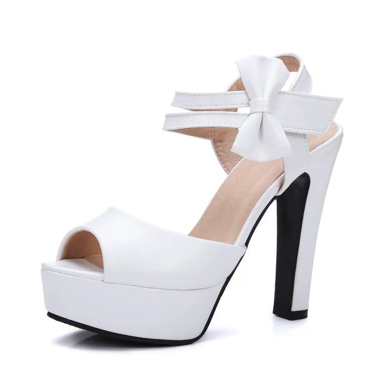 Block heel super high heel sandals with bow detail, side air design, beige colour