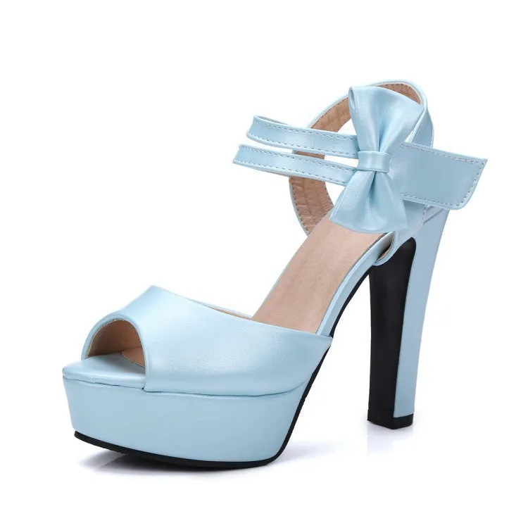 Block heel super high heel sandals with bow detail, side air design, beige colour