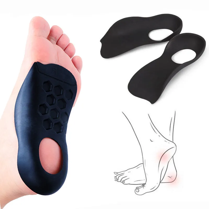 Pair of white varus correction arch support insoles made from TPR material for sizes 35-45